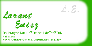 lorant enisz business card
